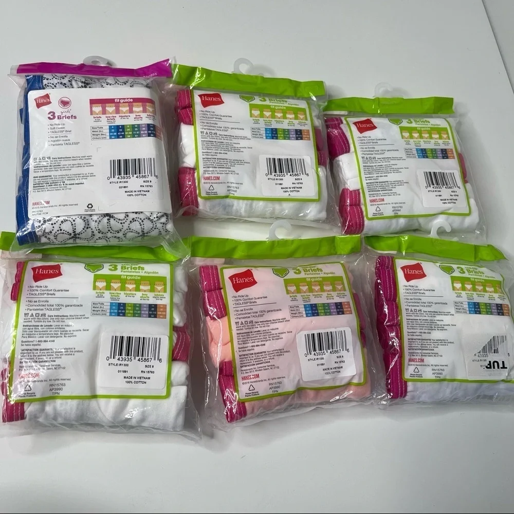 Hanes size 8 bundle of briefs